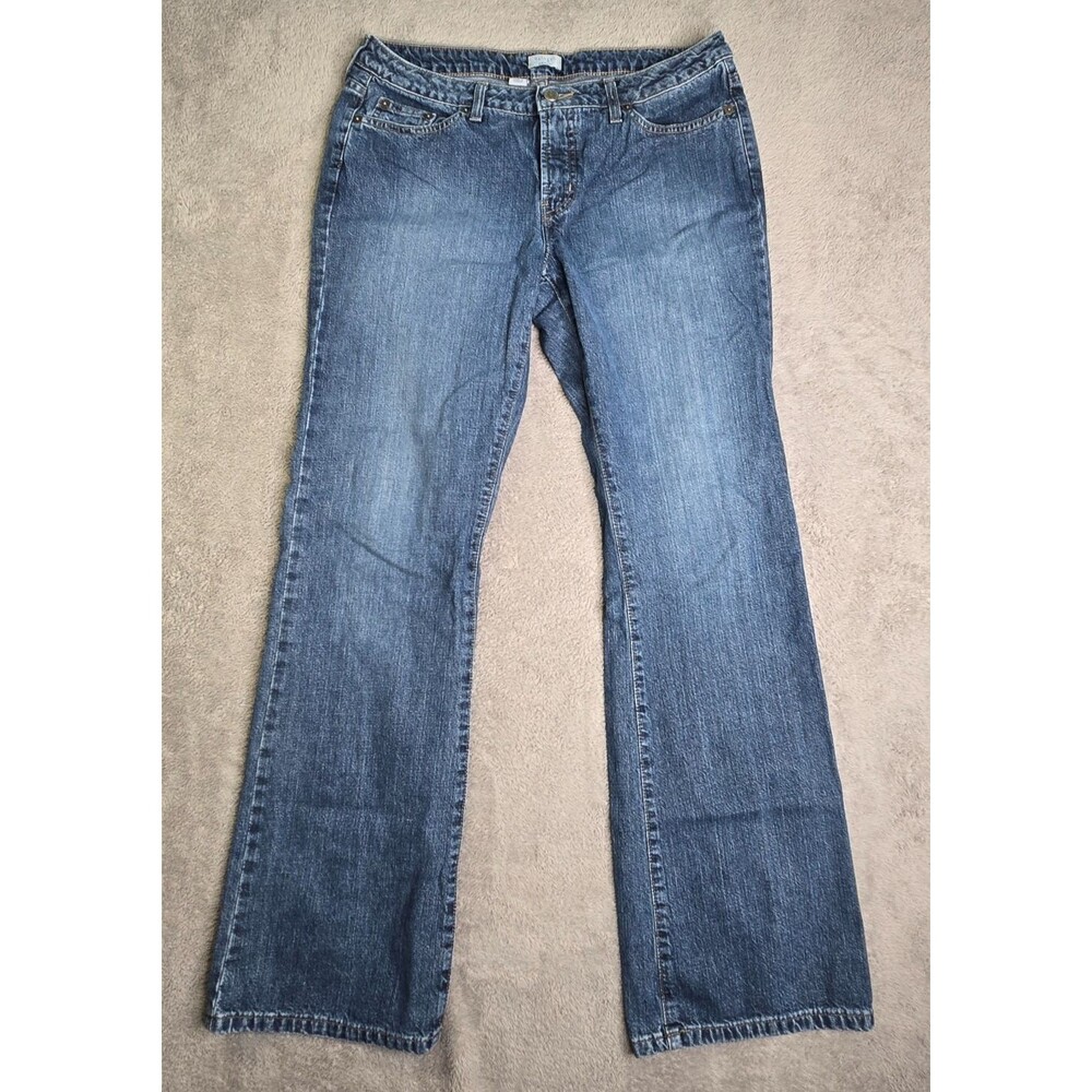 Halogen Denim Straight Blue Jeans Women's 10 L 100% Cotton Medium Washed Preppy